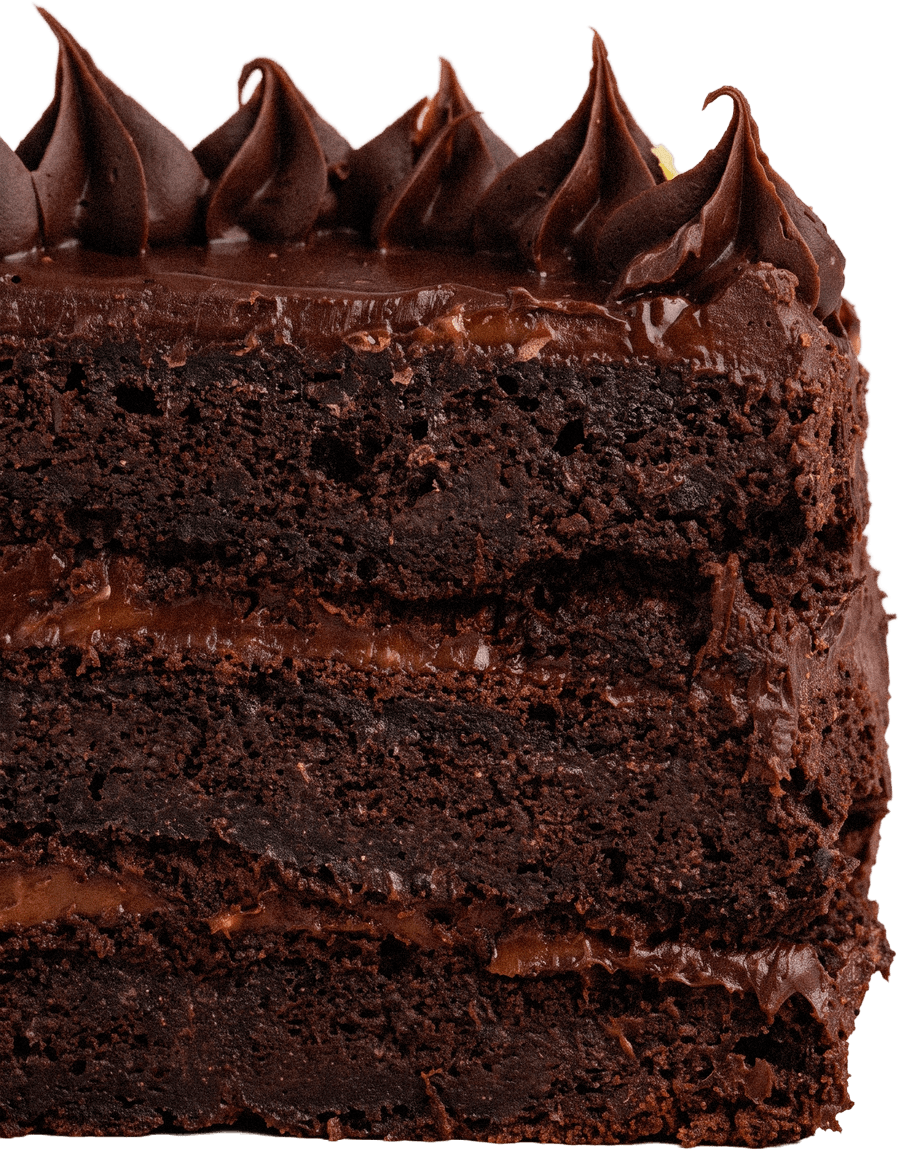 Torta Matilda de chocolate cortada a la mitad
